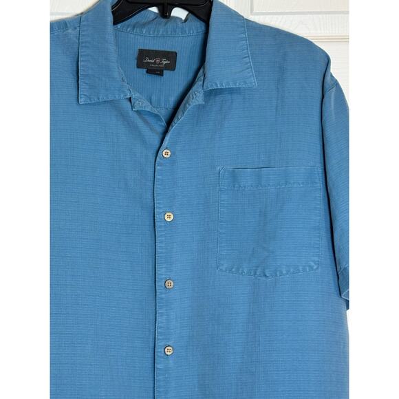 David Taylor Collection Men's Short Sleeved Button- Up, Blue, XL - Picture 2 of 8